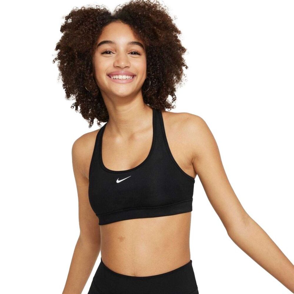 Nike Girls Scoop Neck Sports Bra / Black/White